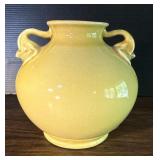 Red Wing Pottery Elephant Handle Yellow Vase