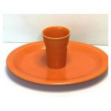 Fiestaware Radioactive Red Platter & Poppy Tumbler