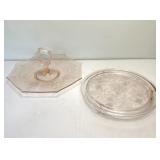 Jeannette Glass Sunflower Cake Plate & Depression