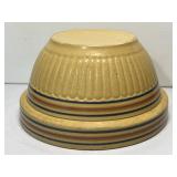 Yellow Ware Ribbed Stoneware Mixing Bowl