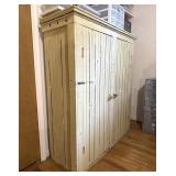 Primitive Slat Wood Storage Cabinet