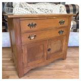 Antique Oak Washstand Commode Cabinet