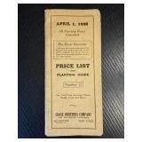 1928 Chase Brothers Planting & Price Guide