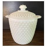 Milk Glass Hobnail Cooke Jar Anchor Hocking