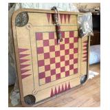 Vintage Carrom Game Board w/ Wood Pieces