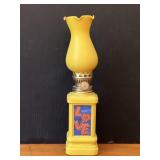 Flower Power Peace & Love Mini Hurricane Oil Lamp