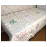 Vintage Quilt Blazing Star Patchwork Hand Made
