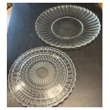 Federal Daisy Bubble Glass Footed Platter