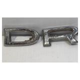Vintage Metal Emblem Letters D&R 1.5"