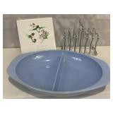 Pyrex #1063 1 1/2 Qt Divided Server Toast Server &