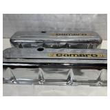 Chrome Camaro Valve Covers w/ Emblems, Big Block