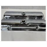 Chrome Steel Valve Covers, Small Block Chevy, Pair