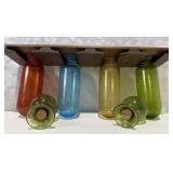 Antique Japanese Glass Flask Rack 20 1/2" NOTES: