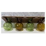Antique Japanese Glass Flask Rack 20 1/2" NOTES: