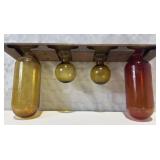 Antique Japanese Glass Flask Rack 20 1/2" NOTES: