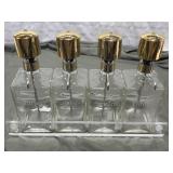 Mid Century Glass Decanters Acrylic Base Note: