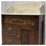 Victorian Eastlake-style Marble-top Commode NOTE: