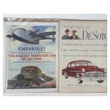 Vintage Chevrolet WWII & 1950 DeSoto Ads