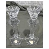 Romania Crystal Candle Holders 9"