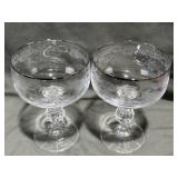 Etched Crystal Champagne Coupes/Desserts