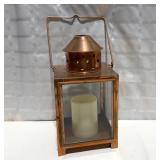 Coppertone Lantern with Flameless Candle. 12 x 6