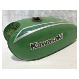 Vintage Kawasaki Motorcycle Gas Tank, 18x8x8"