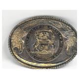 Michigan State Seal Silver Plate Belt Buckle