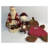 Snags figurines and gingerbread pot holder