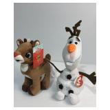 Ty Olaf and Rudolph plush
