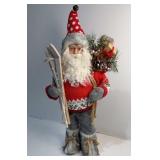 Red Sweater Ski Santa Figurine - 21ï¿½ tall