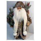 Brown and White Santa with Tree Figurine - 19ï¿½