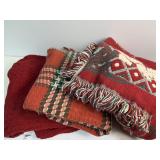 Three throw blankets