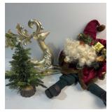 Santa, Reindeer and tree decor