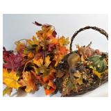 Leaf garland and basket centerpiece