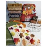 Fall hanging signs, wood stand sign, metal words