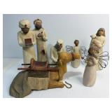 Willow Tree nativity pieces and angels (one looks