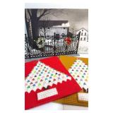 Beaded Christmas tree art, fence and print