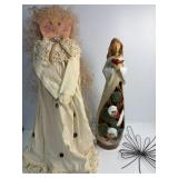 Two angels. Ceramic one needs wings glued back on