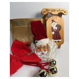 Christmas items of Santa face and card holder