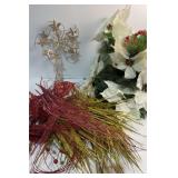 Variety of holiday florals, picks, and tree