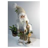 White & Gold Santa Woodland Figurine - 22ï¿½ tall