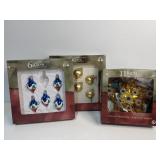Mini glass ornaments and star tree topper