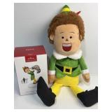 Elf plush and hallmark ornament