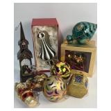 Various ornaments with nativity scene