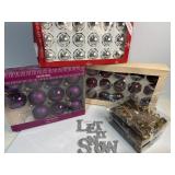 Various sets of ornaments and Let It Snow
