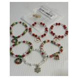 Christmas stretchy bracelets and earrings