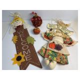 Fall decor, glitter pumpkin and two hanging decor