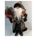 Leopard Print Santa Figurine - 16ï¿½ tall