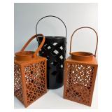 Black (11ï¿½) and orange (8ï¿½) candle holders