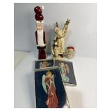 Angel ornaments  and Santa figurines